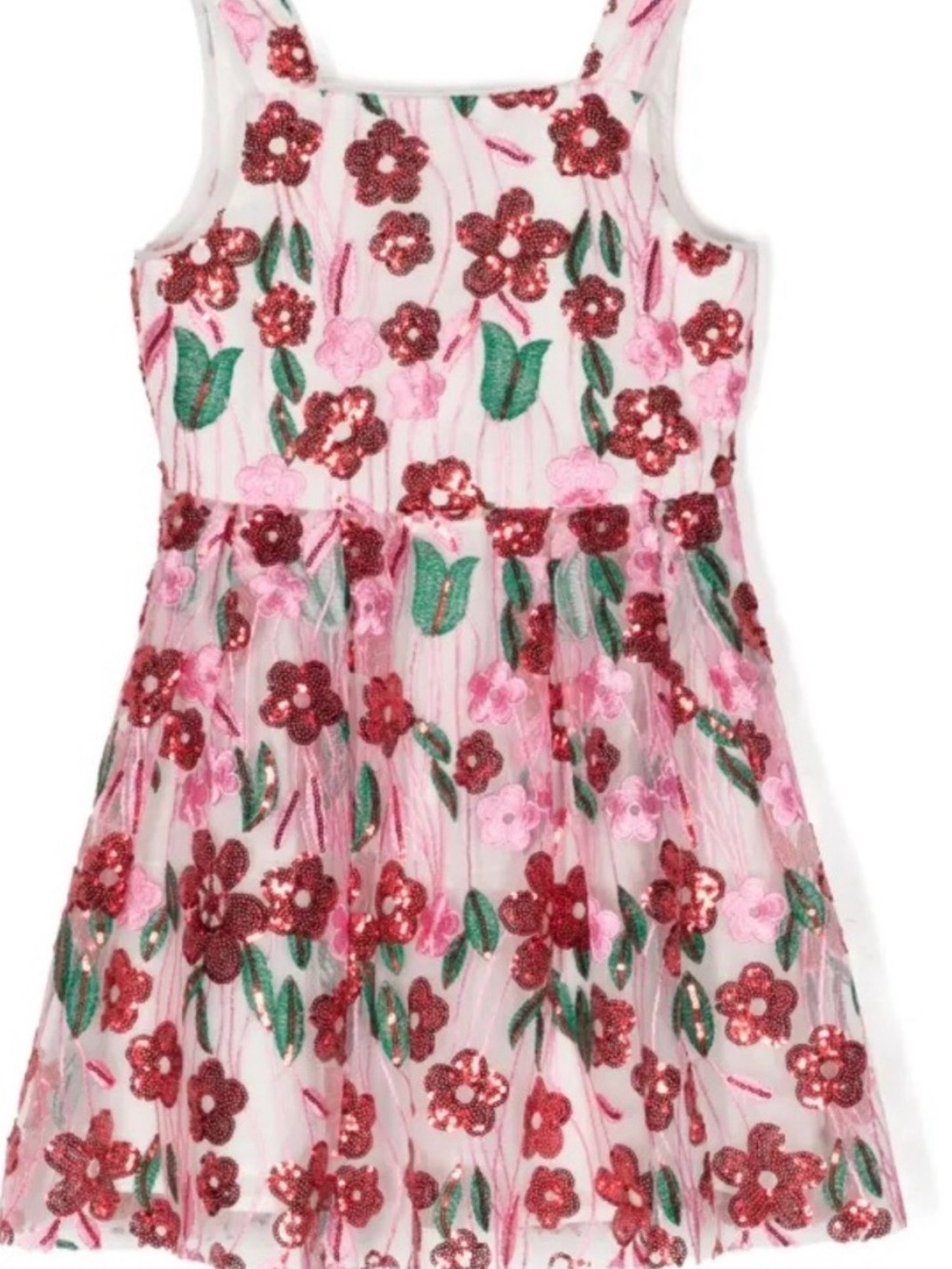Pink Floral Sequin Girls' Formal Dress